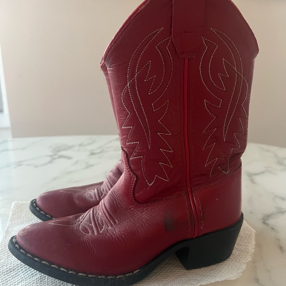 Old West Kids Red Boots